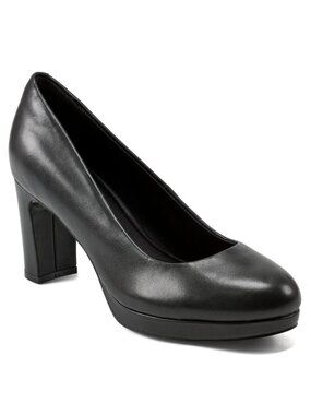 Rockport Women's 9.5 Carmen Total Motion Platform Pumps Heels Black Leather